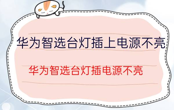 华为智选台灯插上电源不亮 华为智选台灯插电源不亮